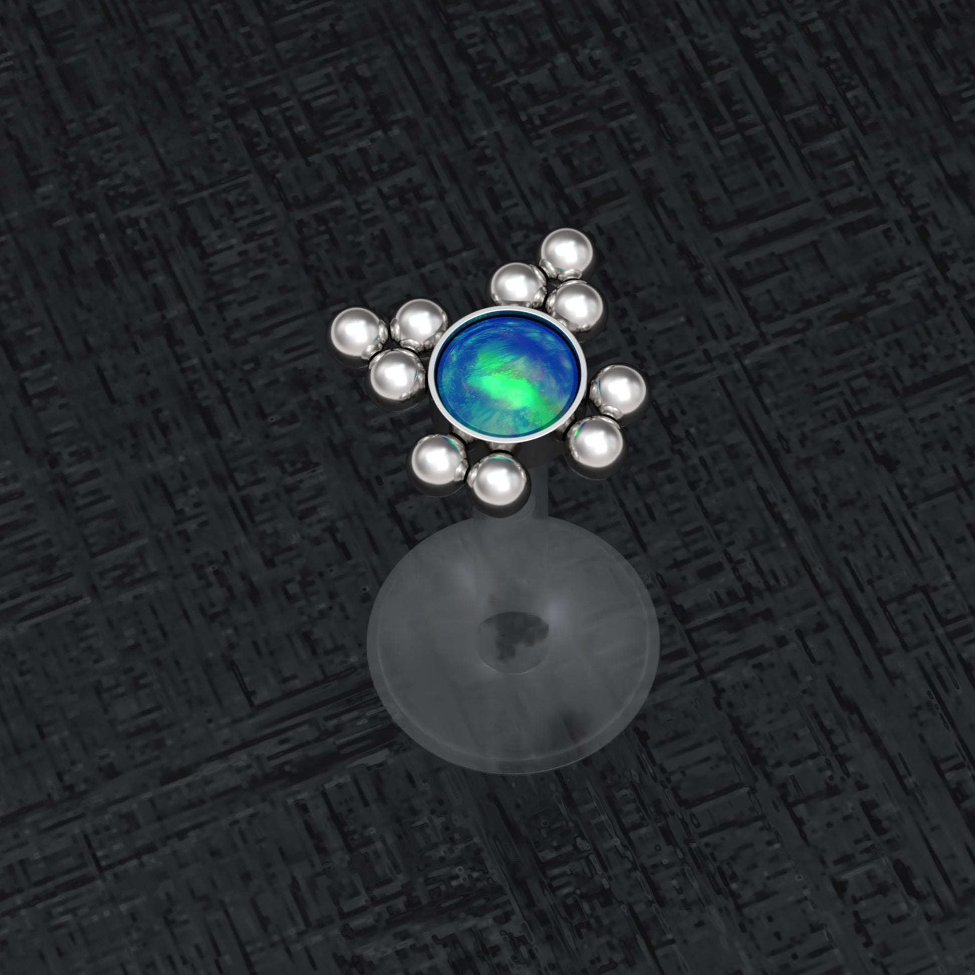 Opal Lip Piercing Bioflex - TitaniumFashion