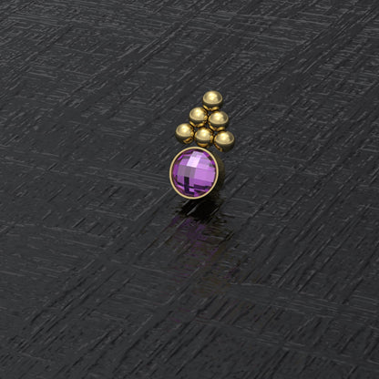 CZ Dermal Piercing Surgical Steel - TitaniumFashion