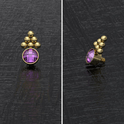 CZ Dermal Piercing Surgical Steel - TitaniumFashion