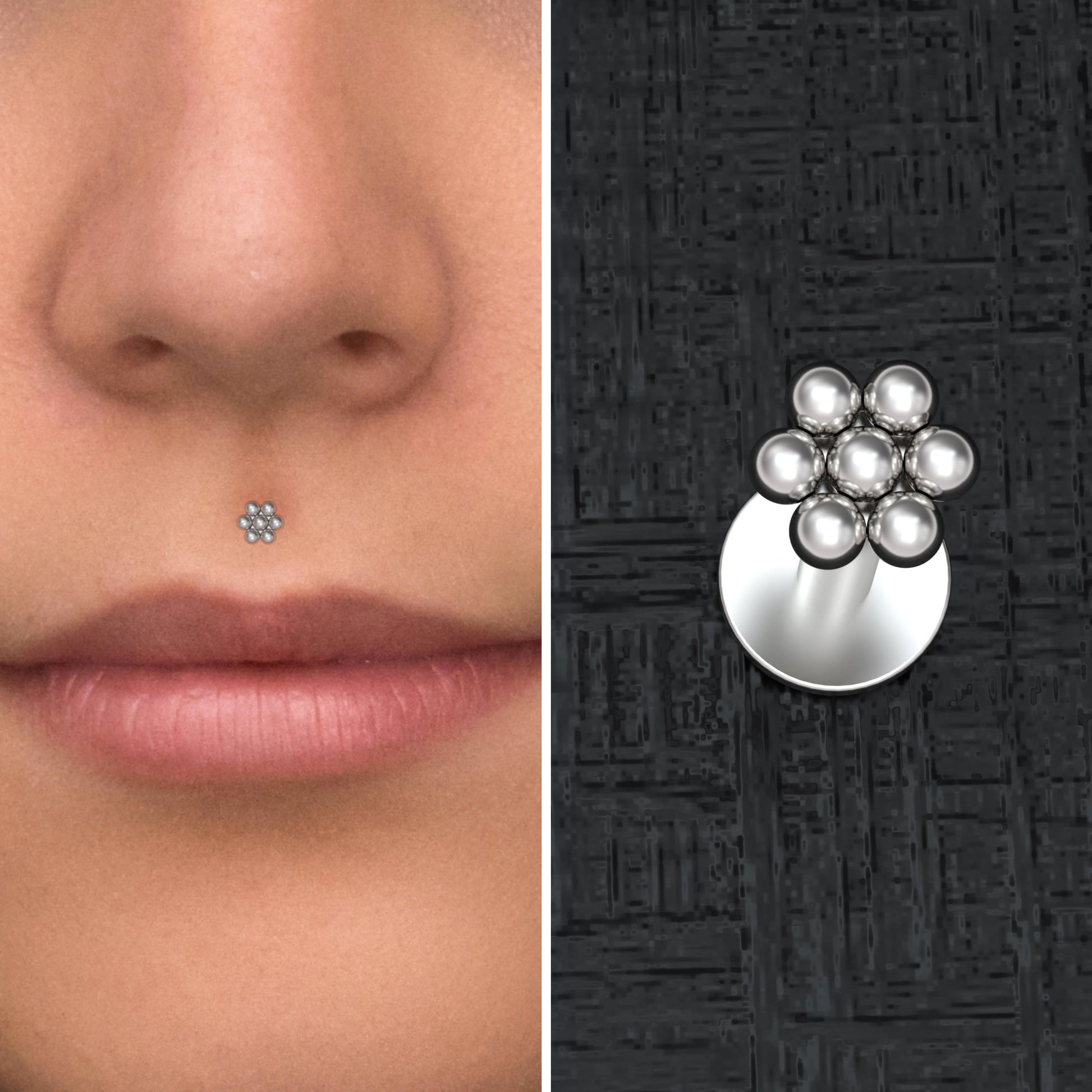 Surgical Steel Medusa Lip Piercing - TitaniumFashion