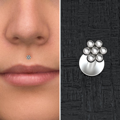 Surgical Steel Medusa Lip Piercing - TitaniumFashion