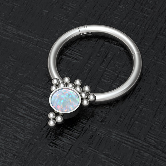 Opal Septum Clicker Hoop Titanium - TitaniumFashion