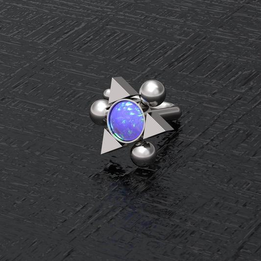 Opal Nose Stud Ring Surgical Steel - TitaniumFashion