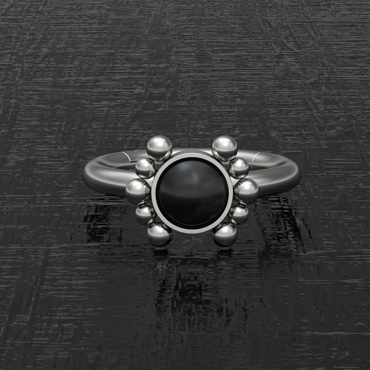 Onyx Tragus Jewelry - TitaniumFashion