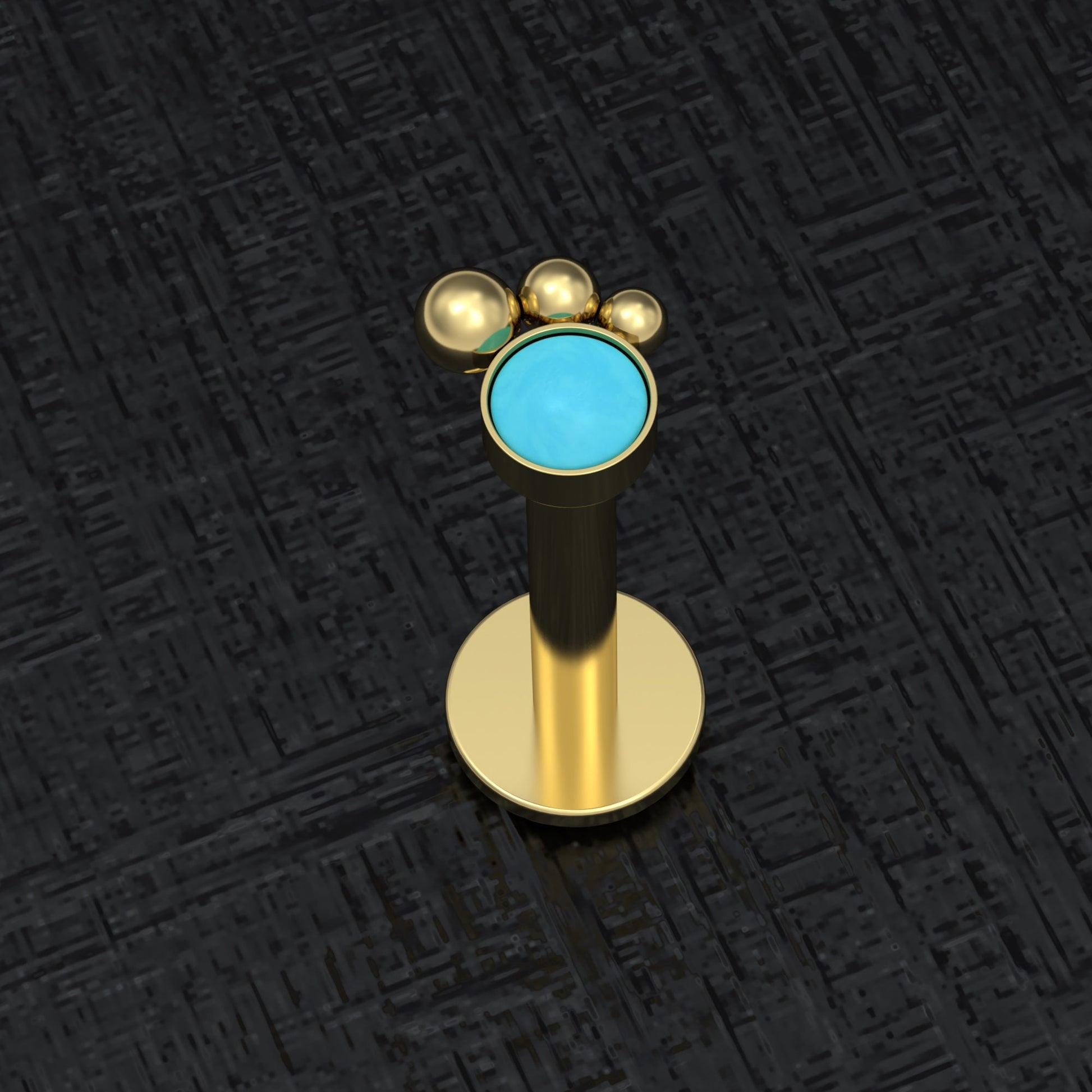 Turquoise Lip Labret Surgical Steel - TitaniumFashion