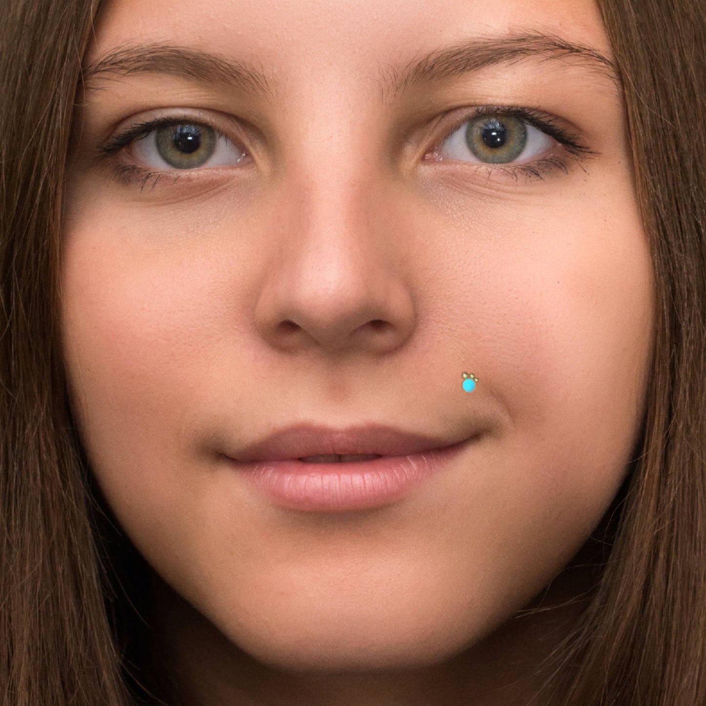 Turquoise Lip Labret Surgical Steel - TitaniumFashion