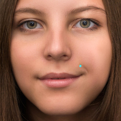 Turquoise Lip Labret Surgical Steel - TitaniumFashion