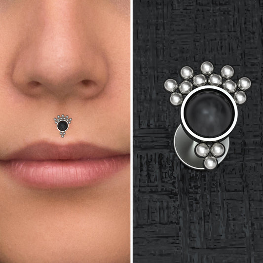 Onyx Lip Piercing Titanium Implant Grade - TitaniumFashion