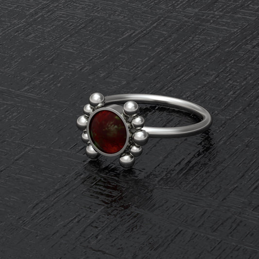 Titanium Nose Ring Hoop Opal - TitaniumFashion