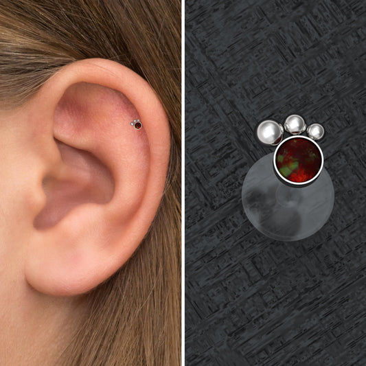 Opal Forward Helix Earring Bioflex - TitaniumFashion