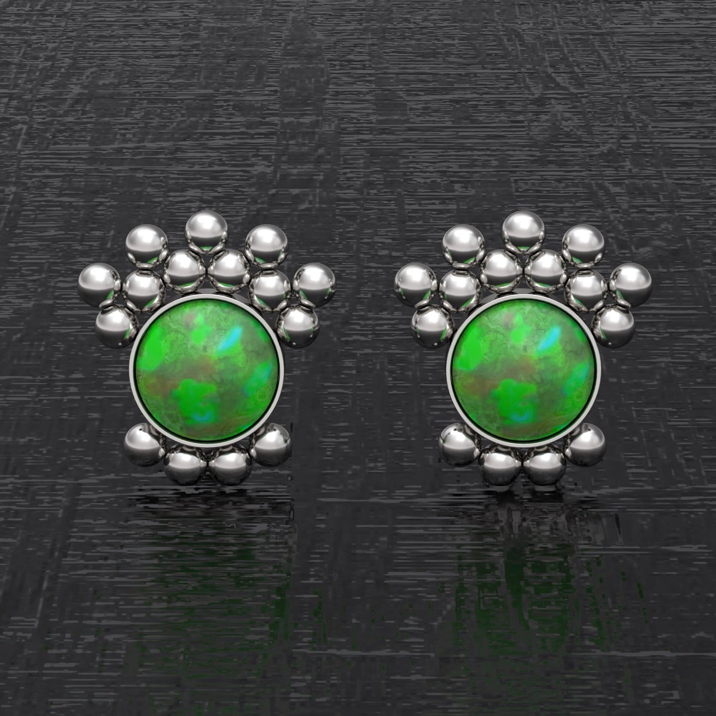 Opal Small Stud Earrings - TitaniumFashion