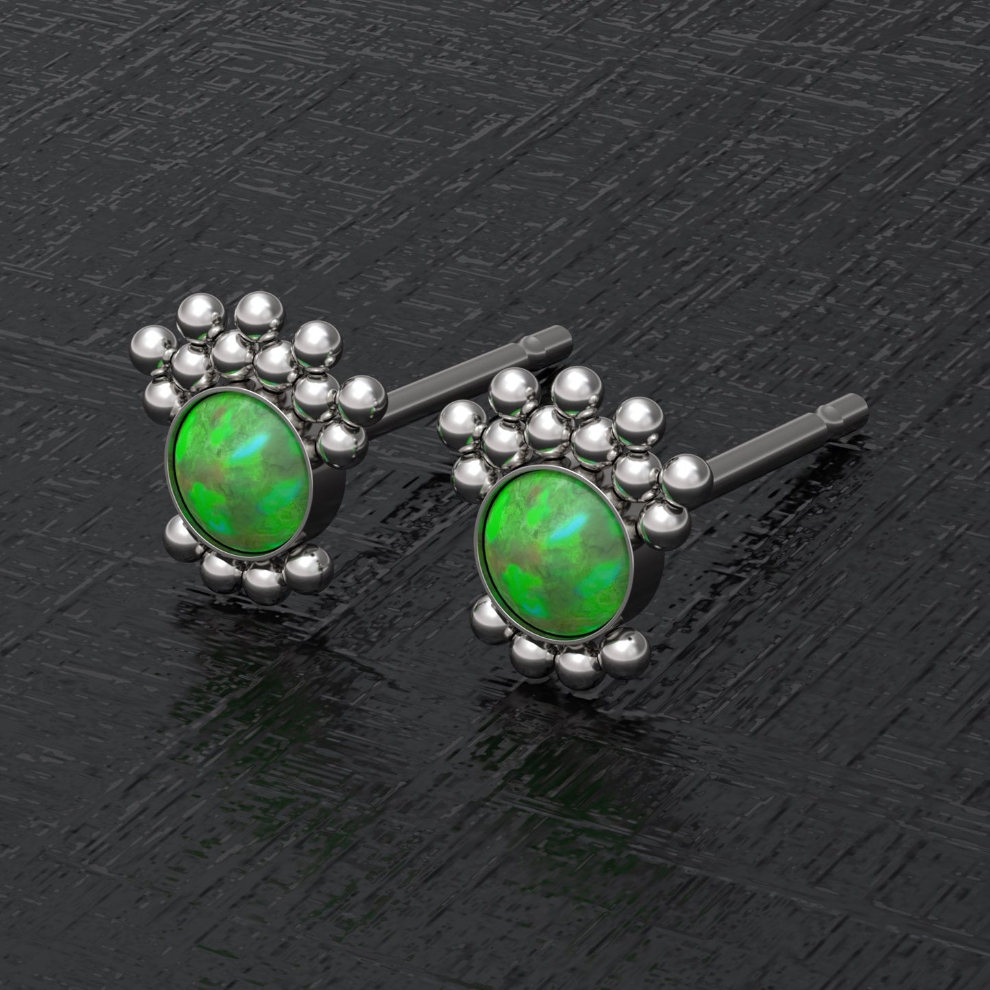 Opal Small Stud Earrings - TitaniumFashion