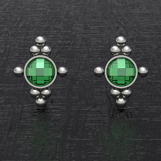 Simple Stud Earrings CZ - TitaniumFashion