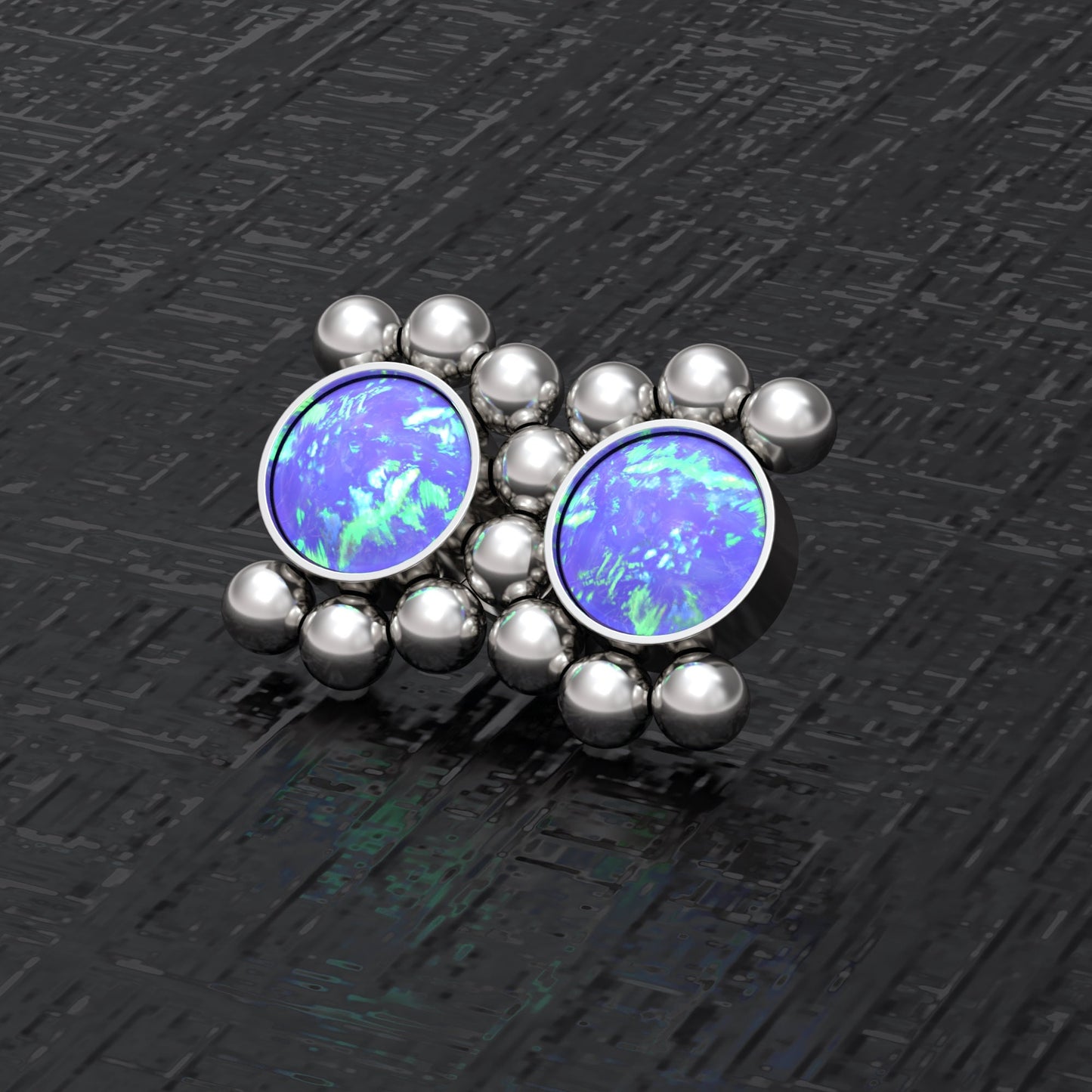 Surgical Steel Dermal Piercing Opal - TitaniumFashion