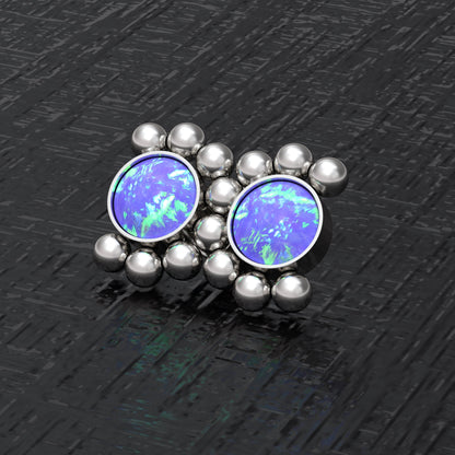 Surgical Steel Dermal Piercing Opal - TitaniumFashion