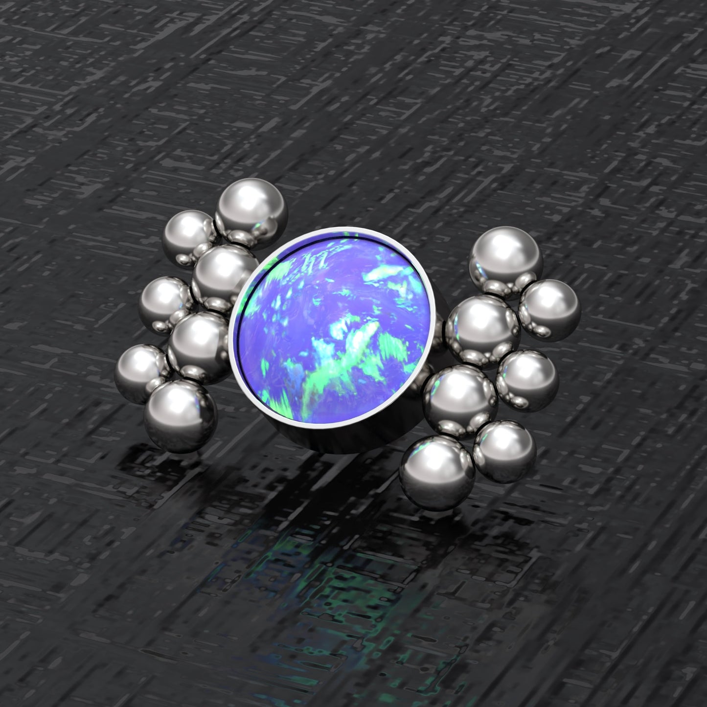 Surgical Steel Dermal Top Opal - TitaniumFashion