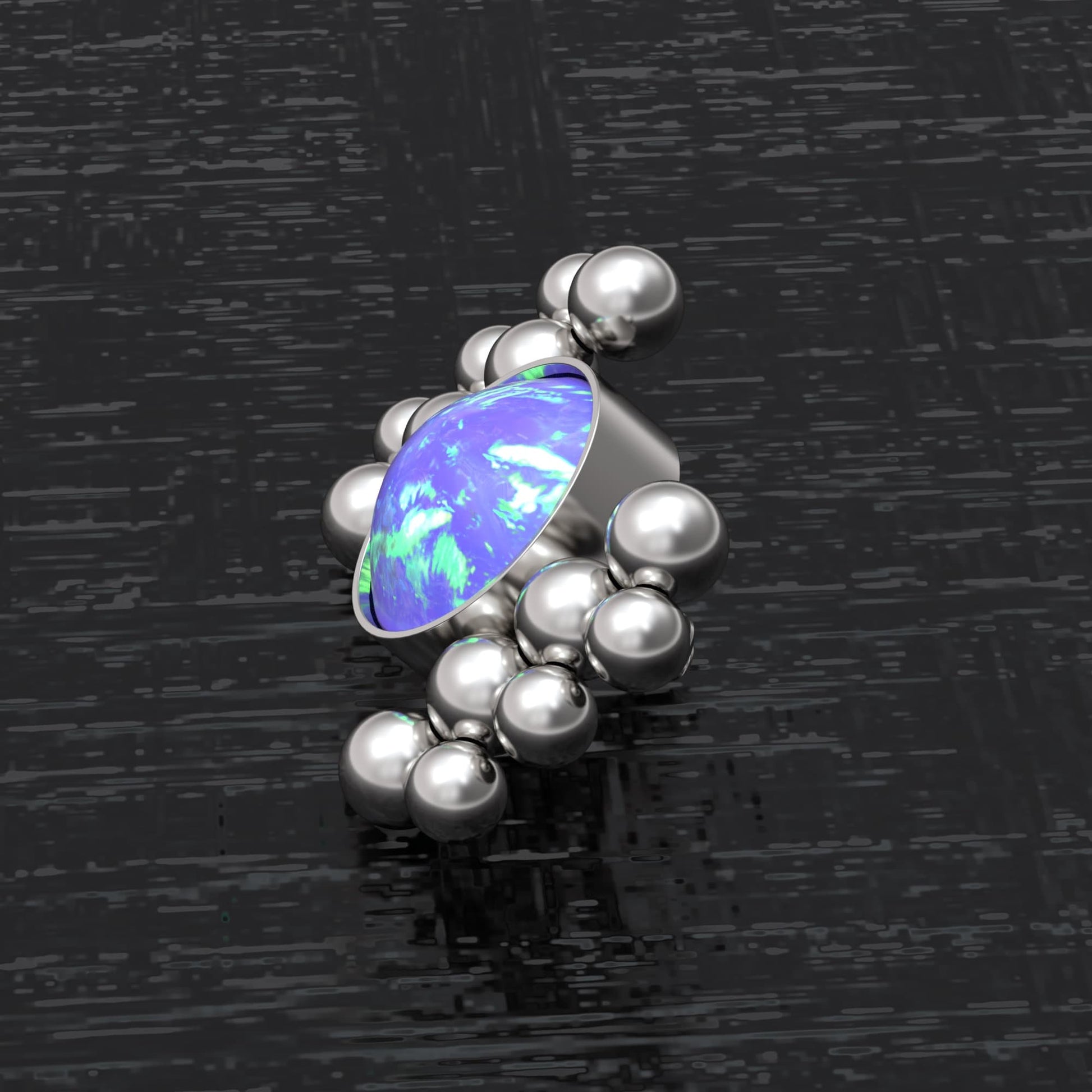Surgical Steel Dermal Top Opal - TitaniumFashion