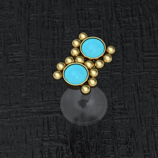 Turquoise Tragus Stud Bioflex - TitaniumFashion