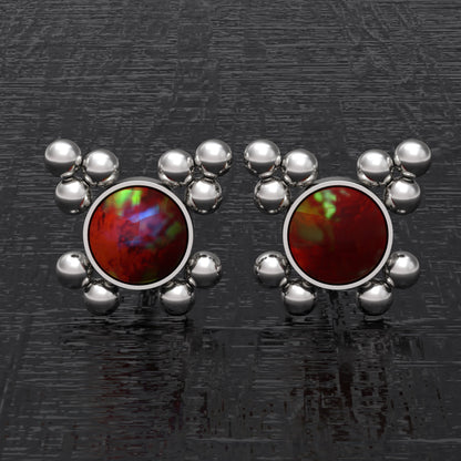 Opal Small Stud Earrings - TitaniumFashion