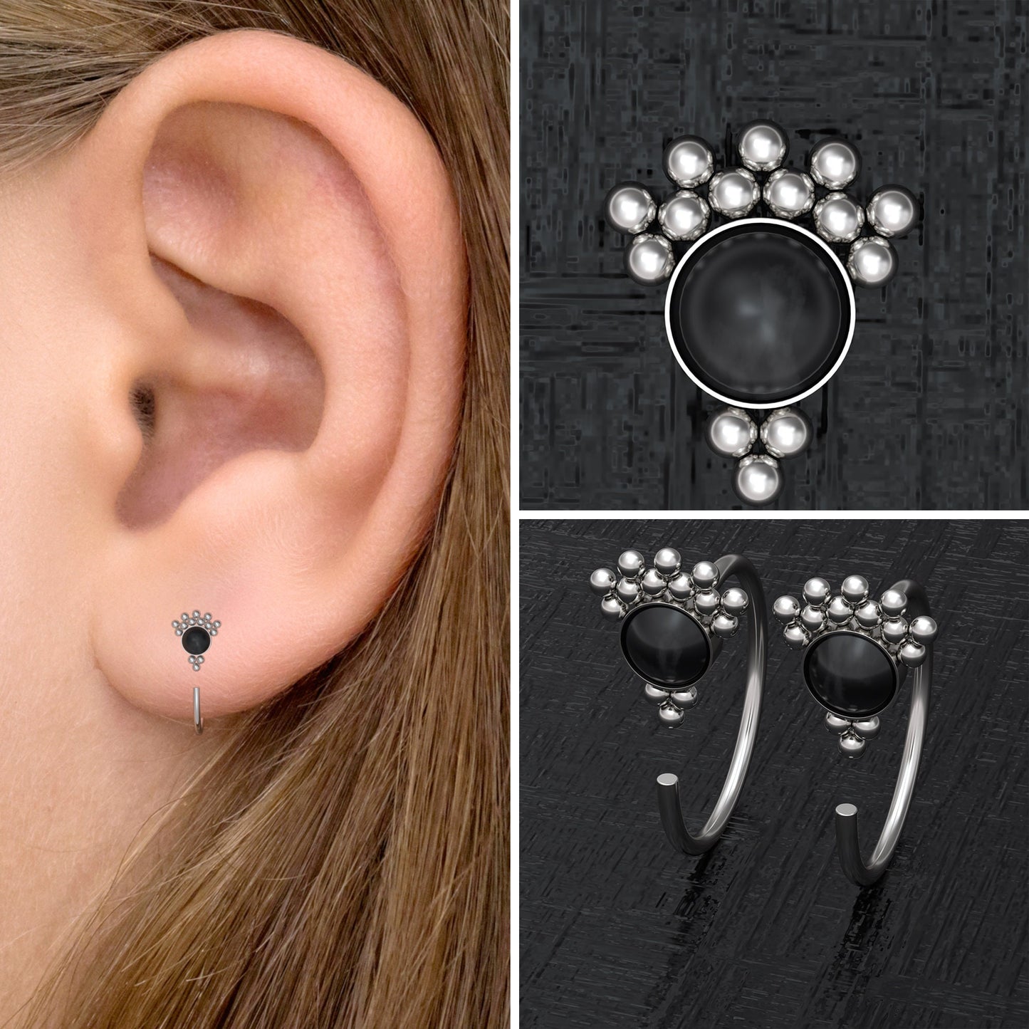 Open Hoop Earrings Surgical Steel - TitaniumFashion