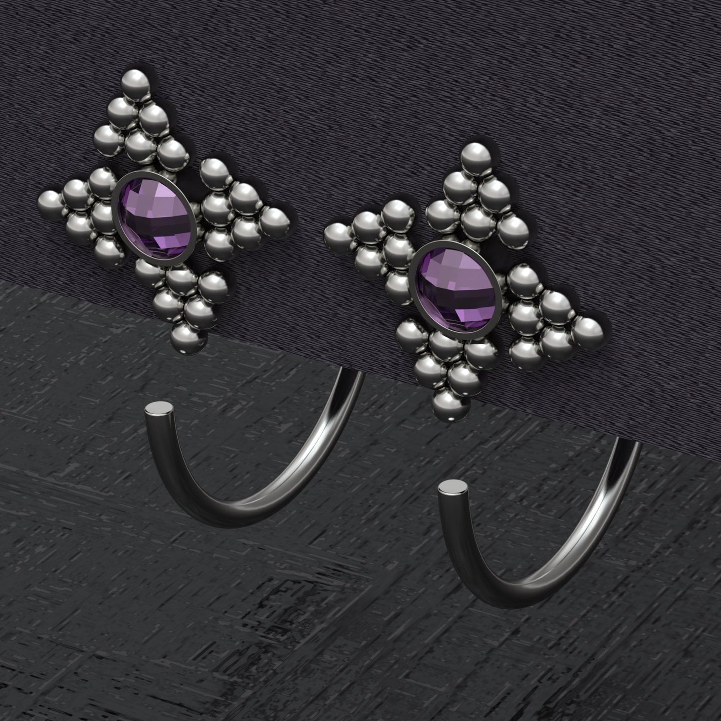 Titanium Huggie Earrings CZ - TitaniumFashion
