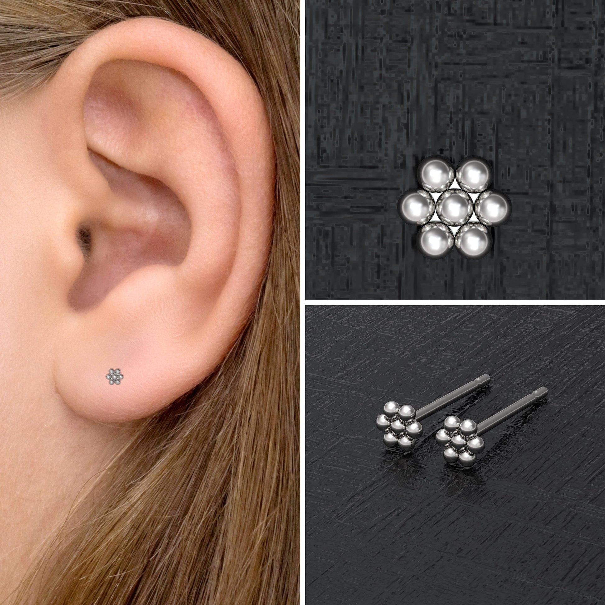 Tiny Stud Earrings Surgical Steel - TitaniumFashion