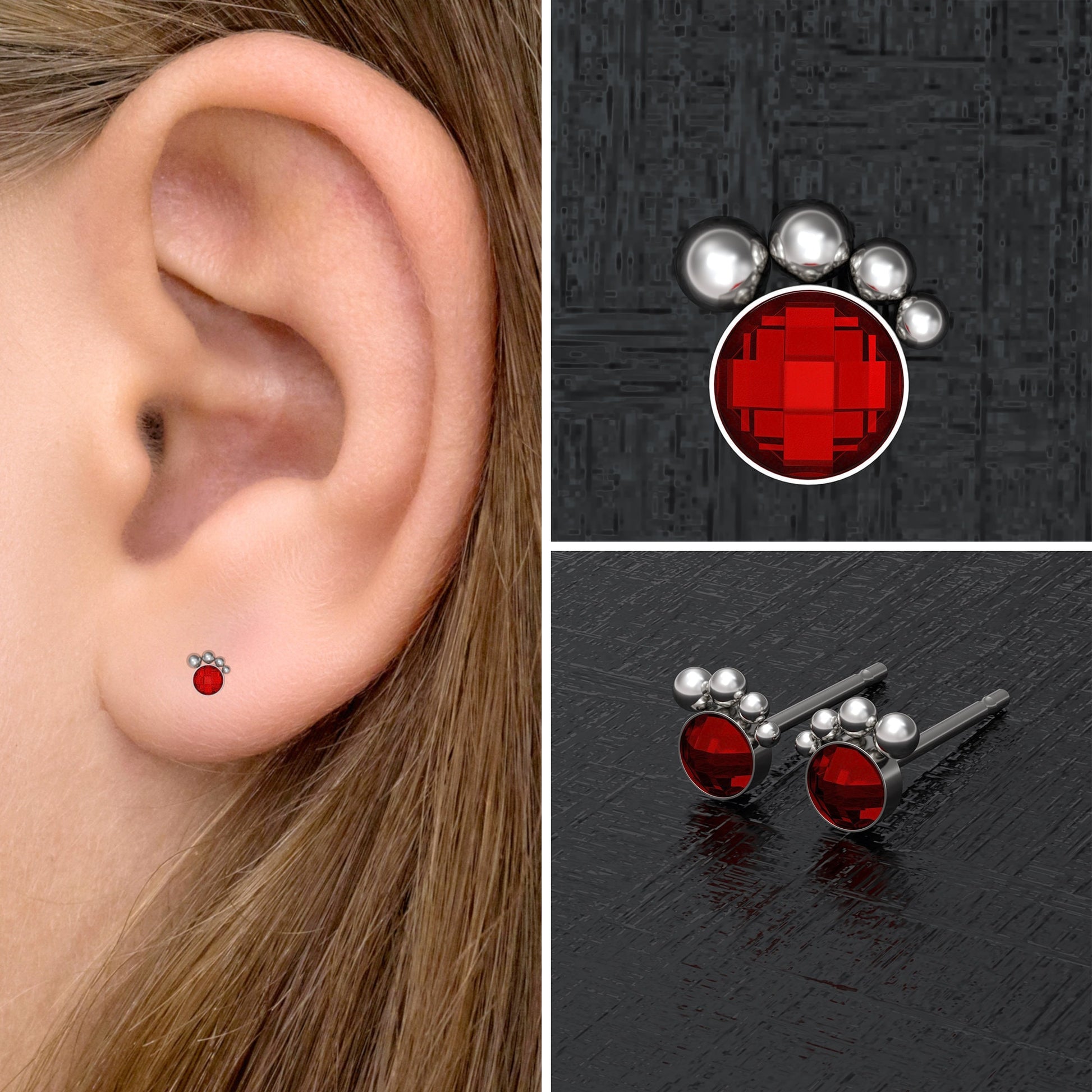 CZ Small Stud Earrings - TitaniumFashion