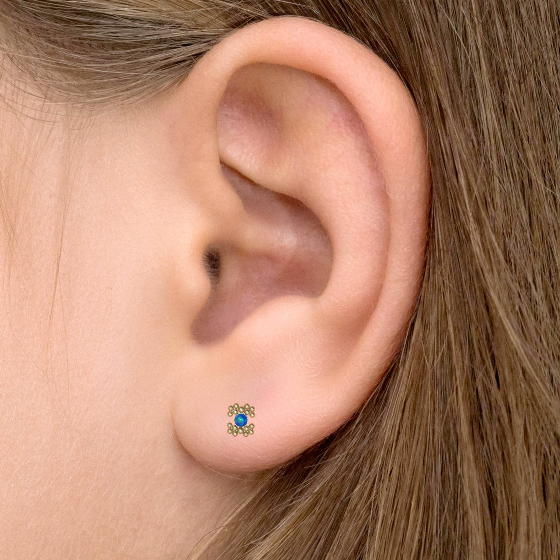 Minimalist Stud Earrings Opal - TitaniumFashion