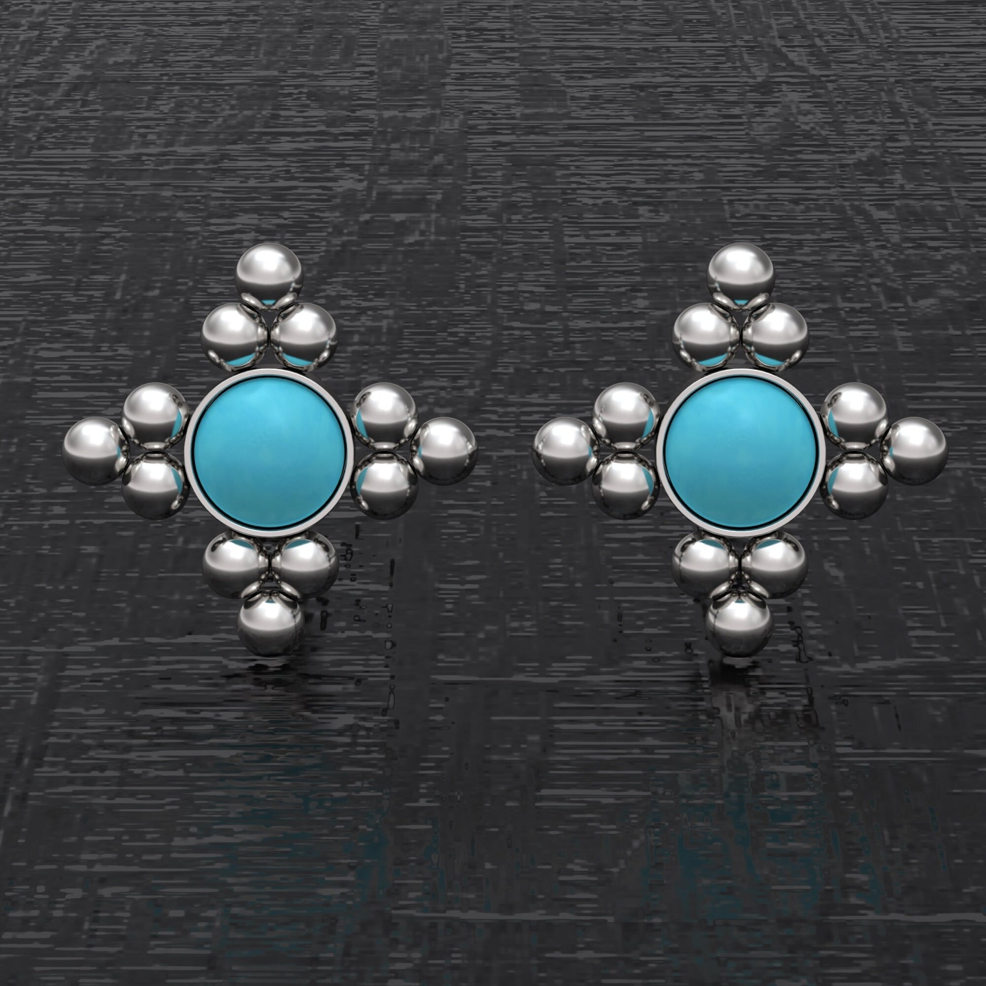 Turquoise Small Stud Earrings - TitaniumFashion