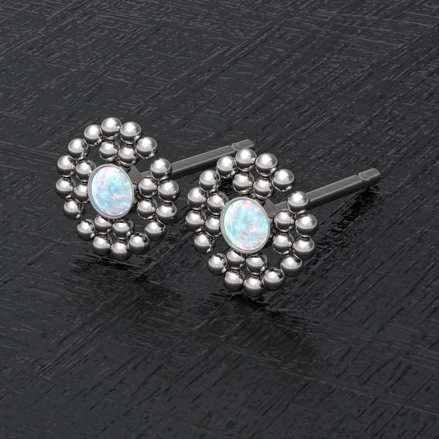 Opal Small Stud Earrings - TitaniumFashion