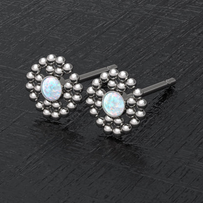 Opal Small Stud Earrings - TitaniumFashion