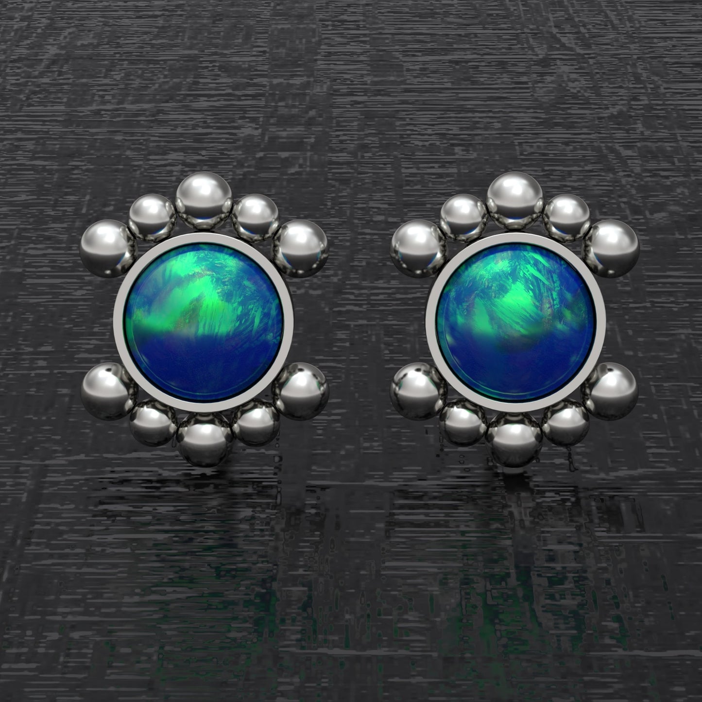 Opal Small Stud Earrings Titanium - TitaniumFashion