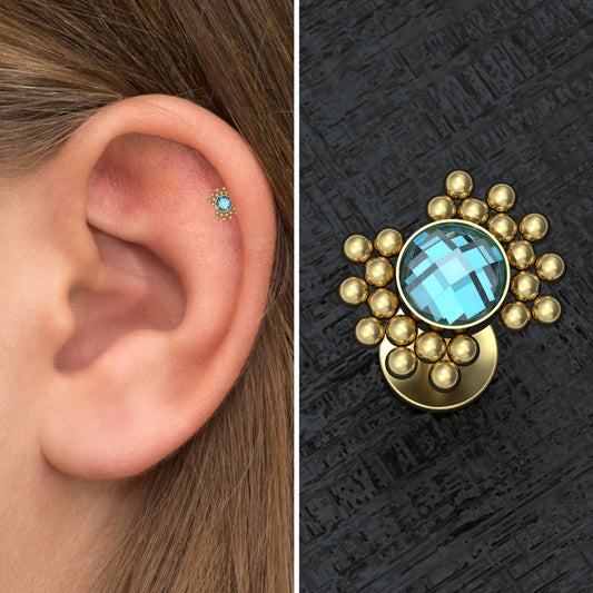 CZ Forward Helix Earring Surgical Steel - TitaniumFashion