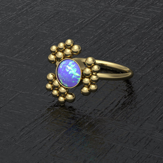 Surgical Steel Nose Hoop Opal - TitaniumFashion