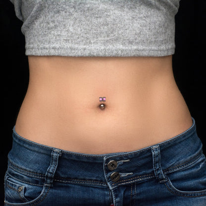 Opal Belly Button Ring Surgical Steel - TitaniumFashion