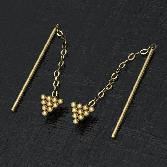 Ear Threader Earrings - TitaniumFashion