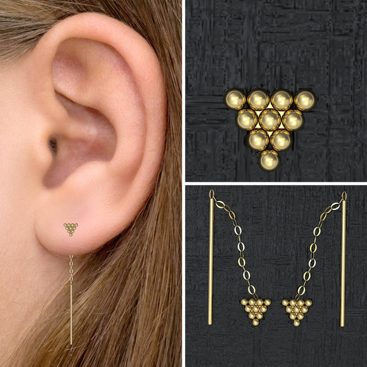 Ear Threader Earrings - TitaniumFashion