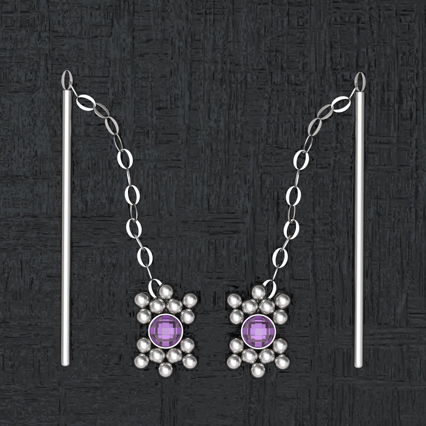 CZ Drop Earrings - TitaniumFashion