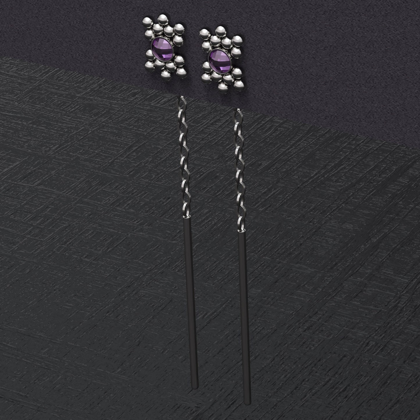 CZ Drop Earrings - TitaniumFashion