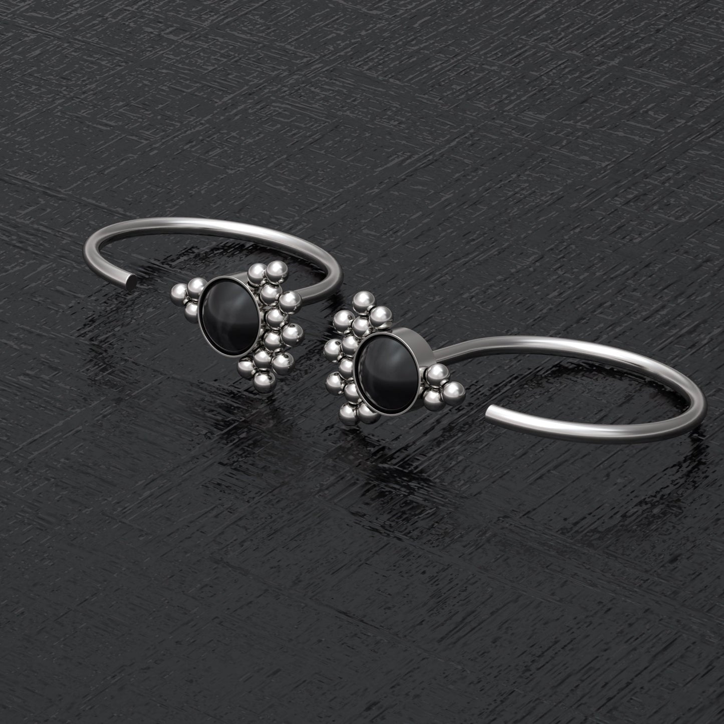 Open Hoop Earrings Surgical Steel - TitaniumFashion