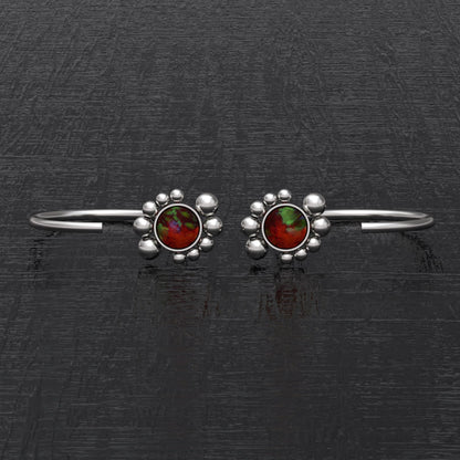 Huggie Hoop Earrings Opal - TitaniumFashion