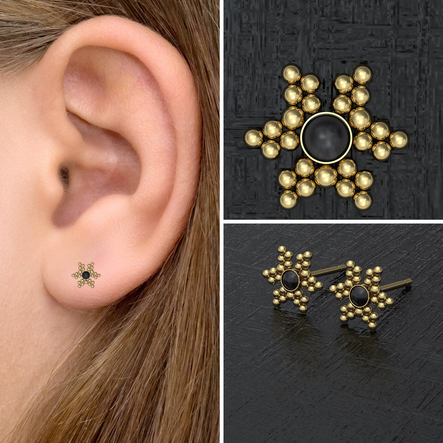 Surgical Steel Tiny Stud Earrings - TitaniumFashion