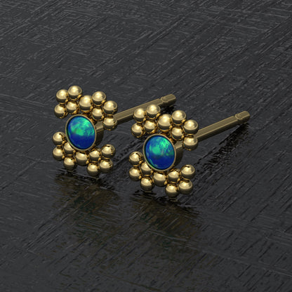 Minimalist Stud Earrings Opal - TitaniumFashion