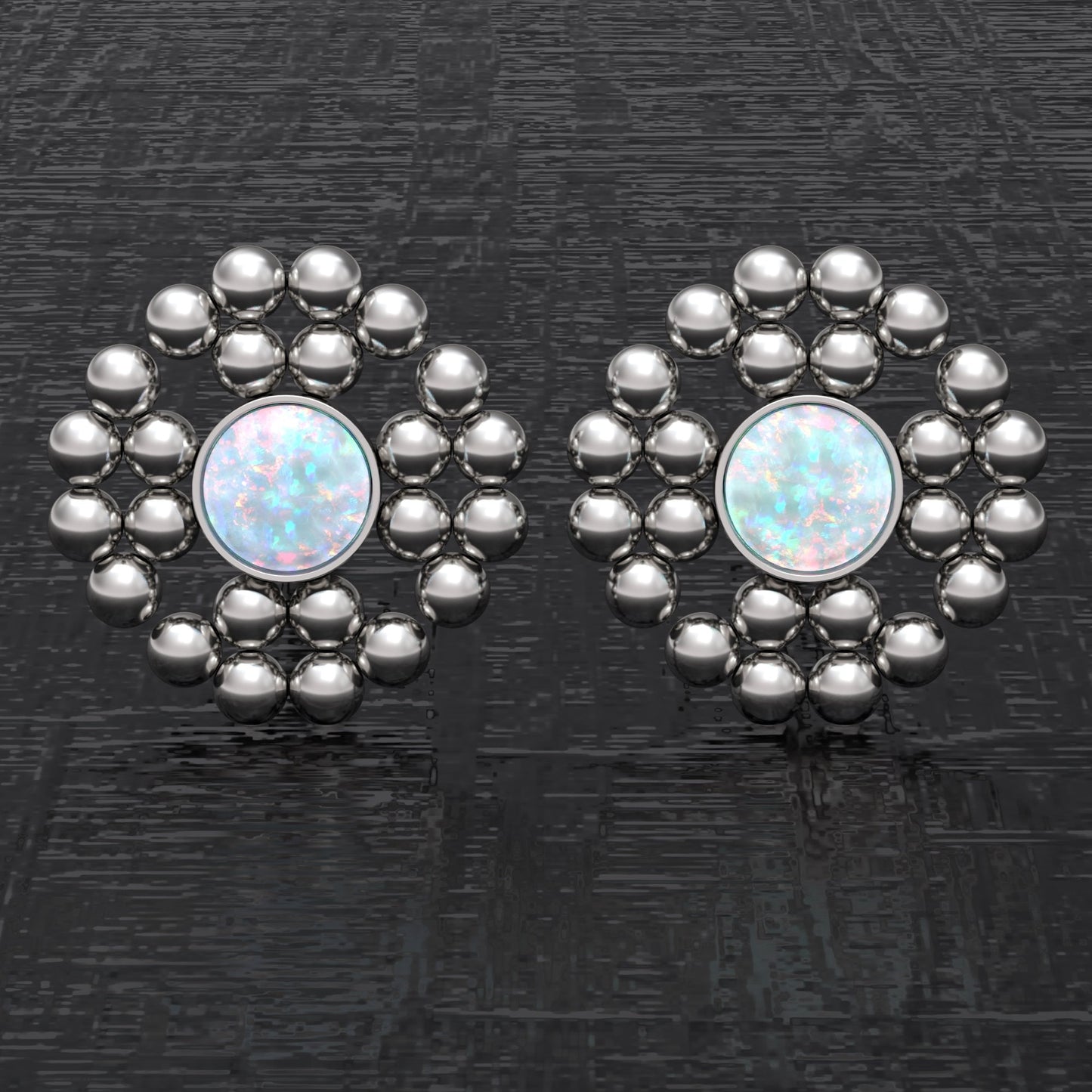 Opal Small Stud Earrings - TitaniumFashion
