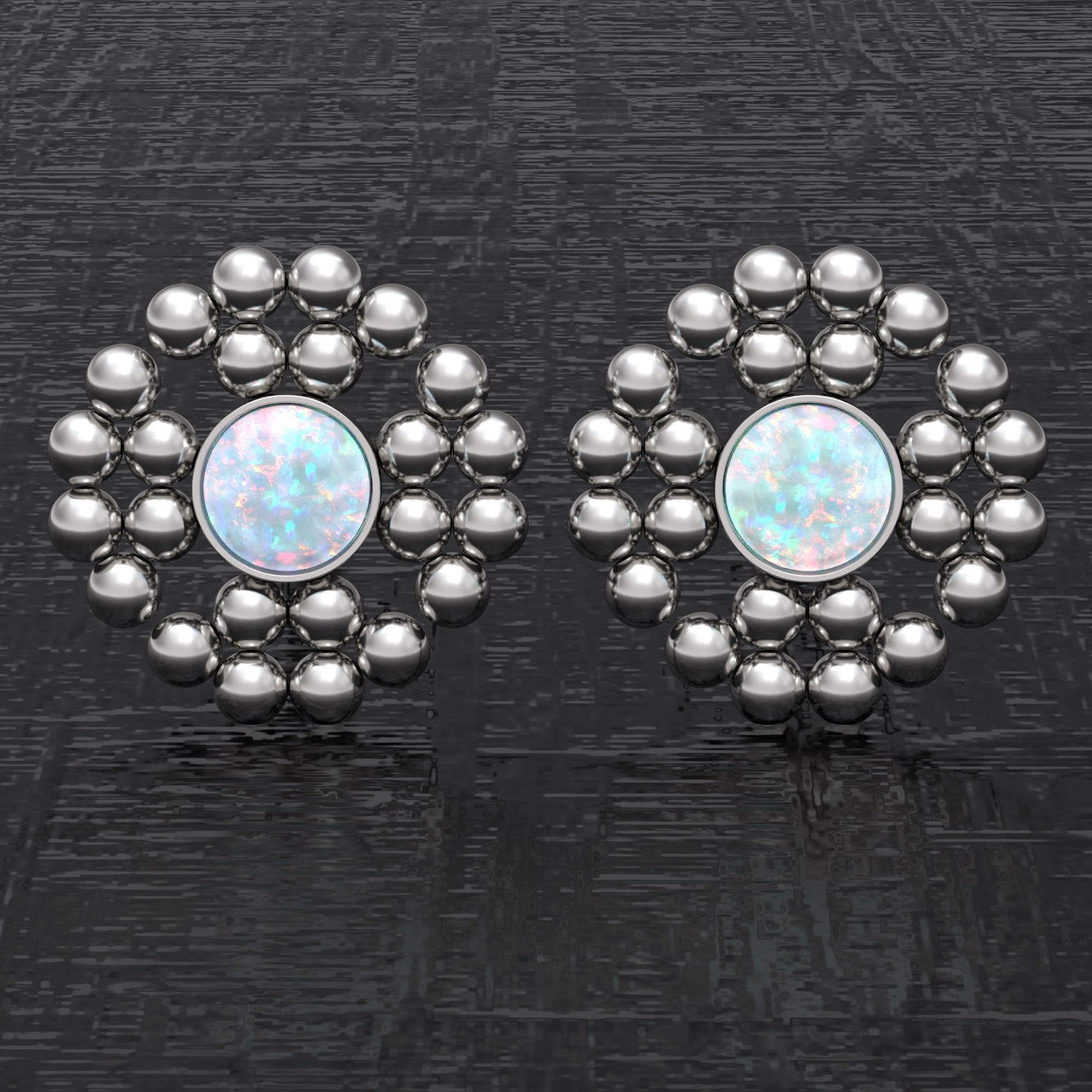 Opal Small Stud Earrings - TitaniumFashion
