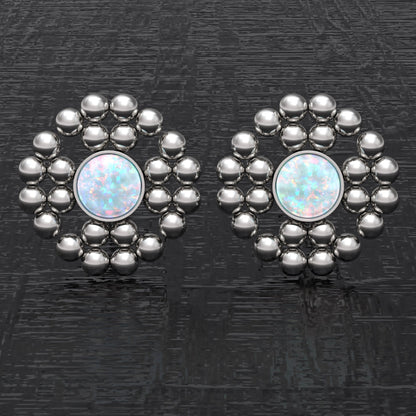 Opal Small Stud Earrings - TitaniumFashion