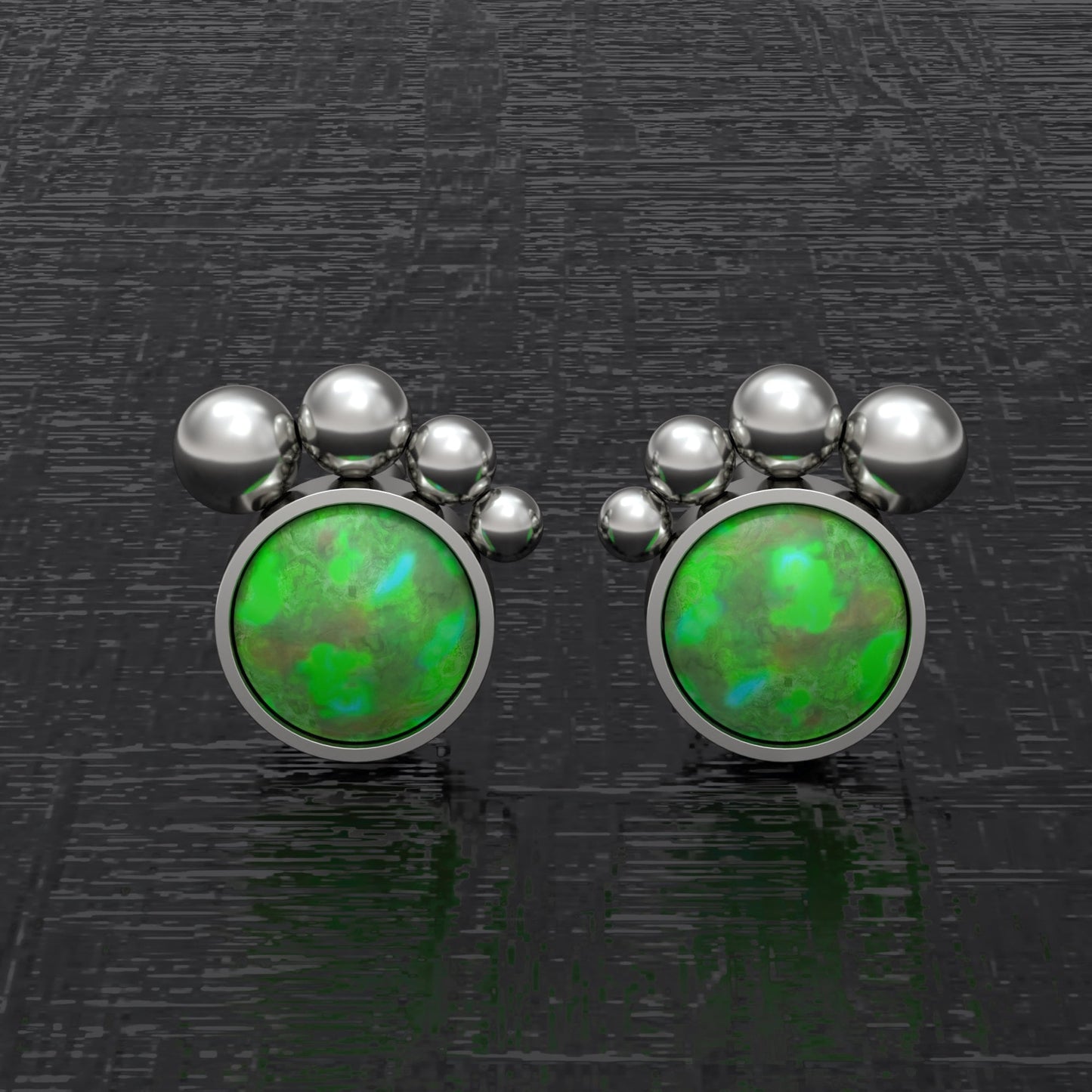 Opal Small Stud Earrings Titanium - TitaniumFashion