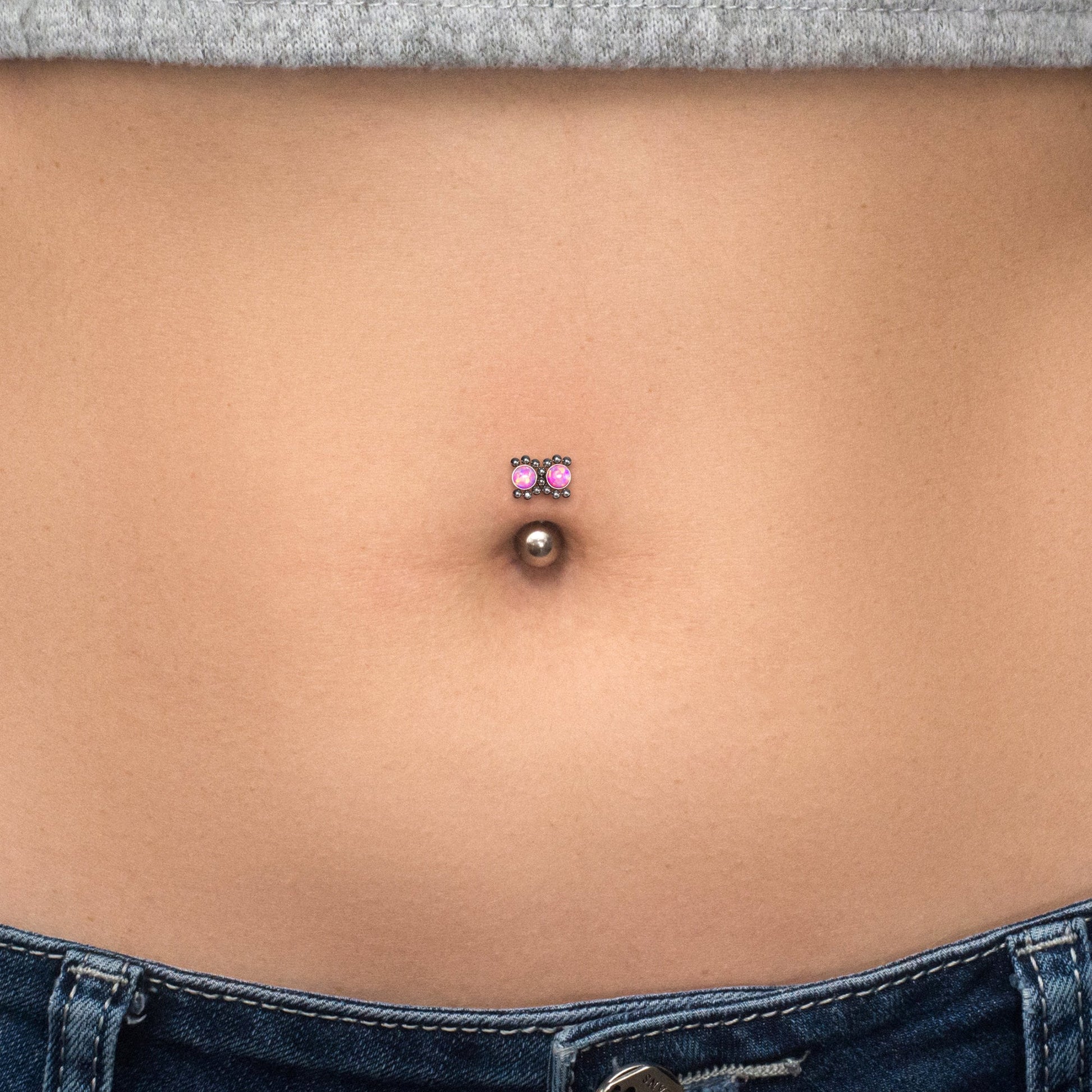 Opal Belly Button Ring Surgical Steel - TitaniumFashion