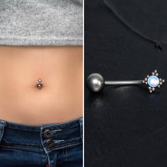 Titanium Belly Ring Opal - TitaniumFashion