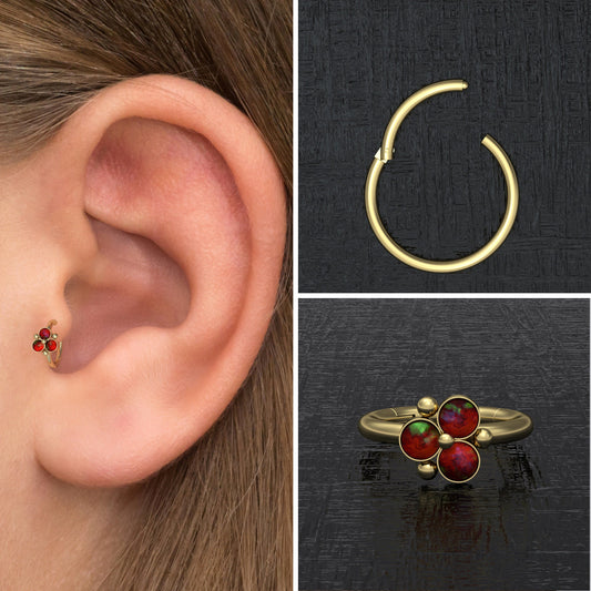 Opal Tragus Hoop Surgical Steel - TitaniumFashion